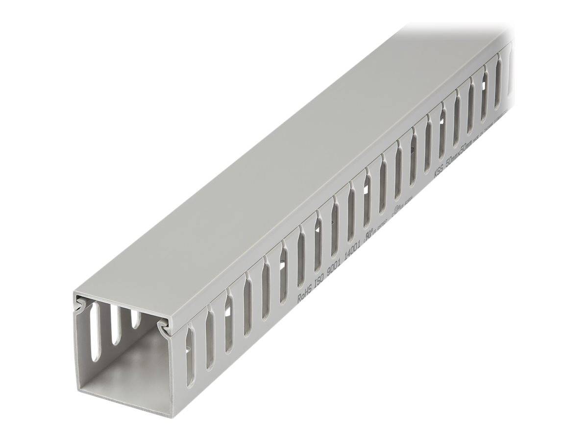 StarTech.com Open Slot Cable Management Raceway with Cover, 2""(50mm)W x 2""(50mm)H, 6.5ft(2m) length, 1/4""(8mm) Slots, PV