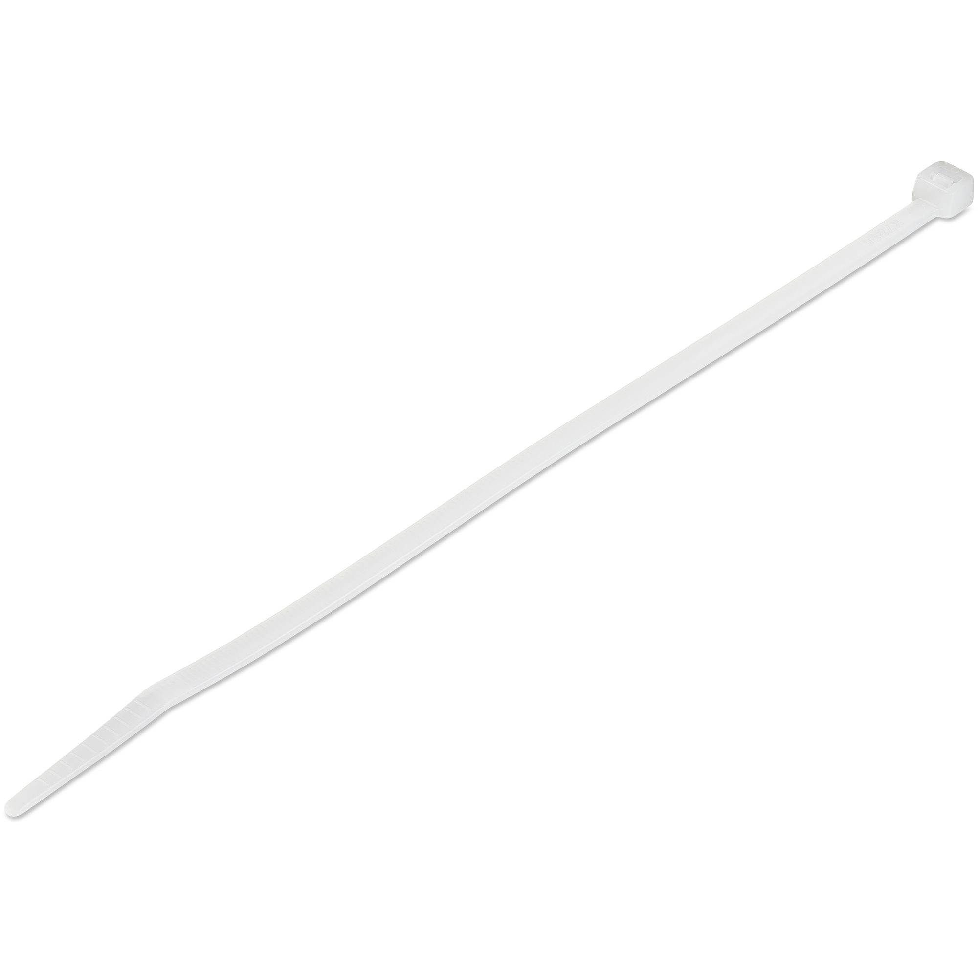 StarTech.com 20cm(8"") Cable Ties, 4mm(1/8"") wide, 55mm(2-1/8"") Bundle Diameter, 22kg(50lb) Tensile Strength, Nylon