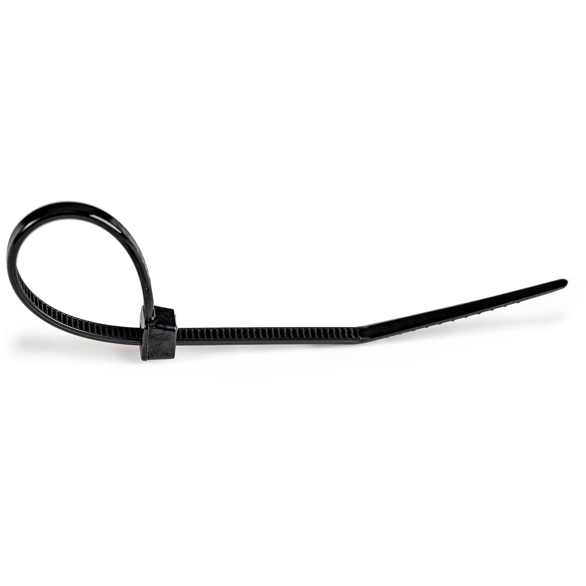 StarTech.com 4"(10cm) Cable Ties, 1/16"(2mm) wide, 7/8"(22mm) Bundle Diameter, 18lb(8kg) Tensile Strength, Nylon Self Locking Zip Ties with Curved