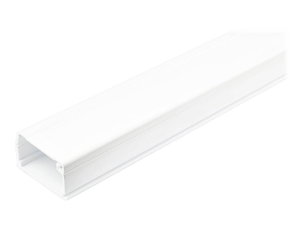 StarTech.com Solid Cable Management Raceway with Adhesive Tape & Cover, 1-3/4"(45mm)W x 1-1/8"(27mm)H, 6ft(1.8m) length, PVC Network/Power Cord