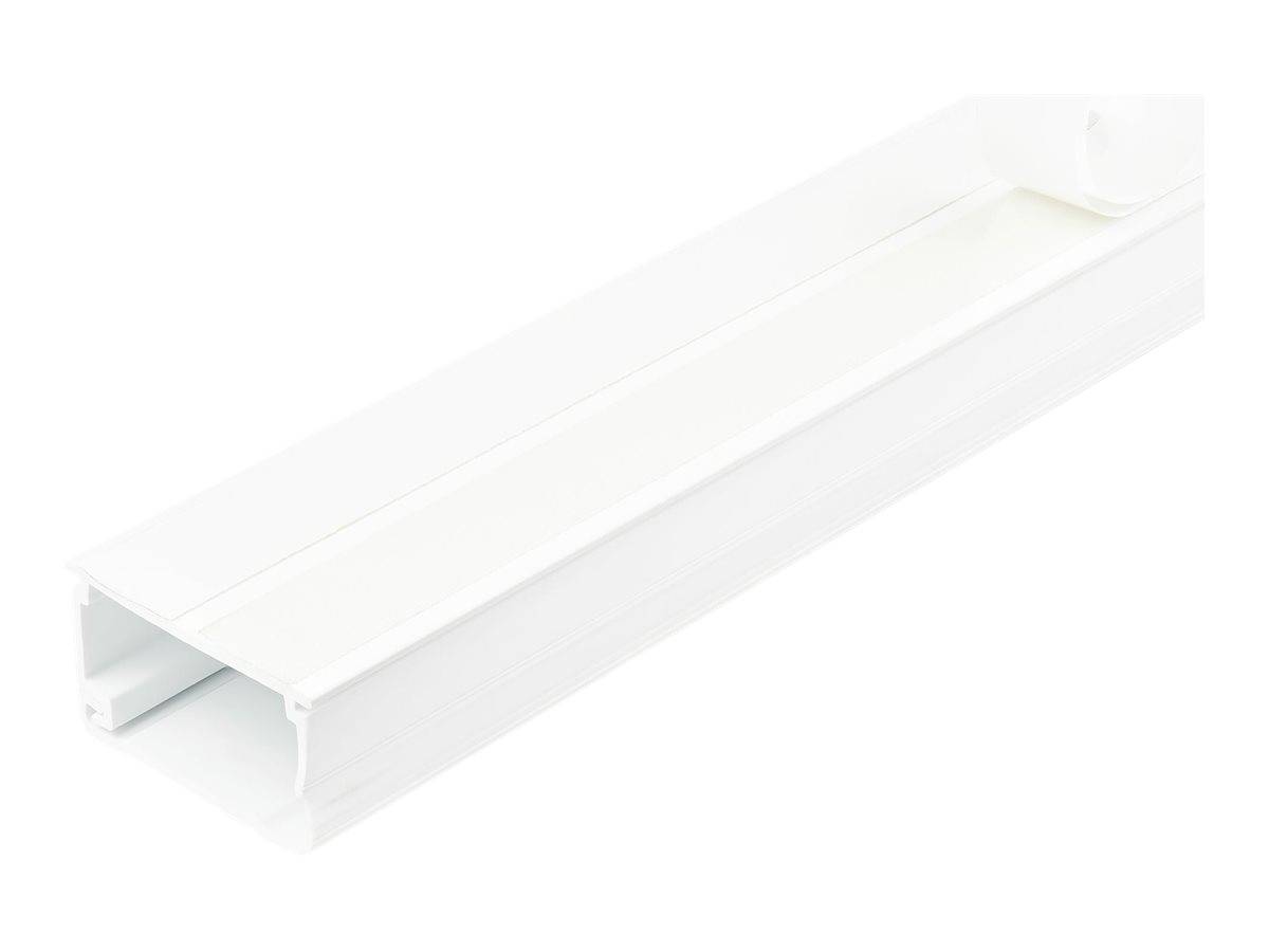 StarTech.com Solid Cable Management Raceway with Adhesive Tape & Cover, 1-3/4"(45mm)W x 1-1/8"(27mm)H, 6ft(1.8m) length, PVC Network/Power Cord