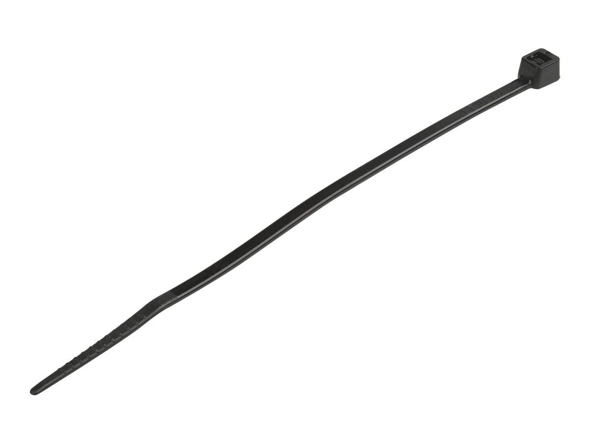 StarTech.com Kabelbinder 100x2 mm - Selbstsichernde Nylon-Kabelbinder mit Gebogener Spitze, Bündeldurchmesser bis zum 22