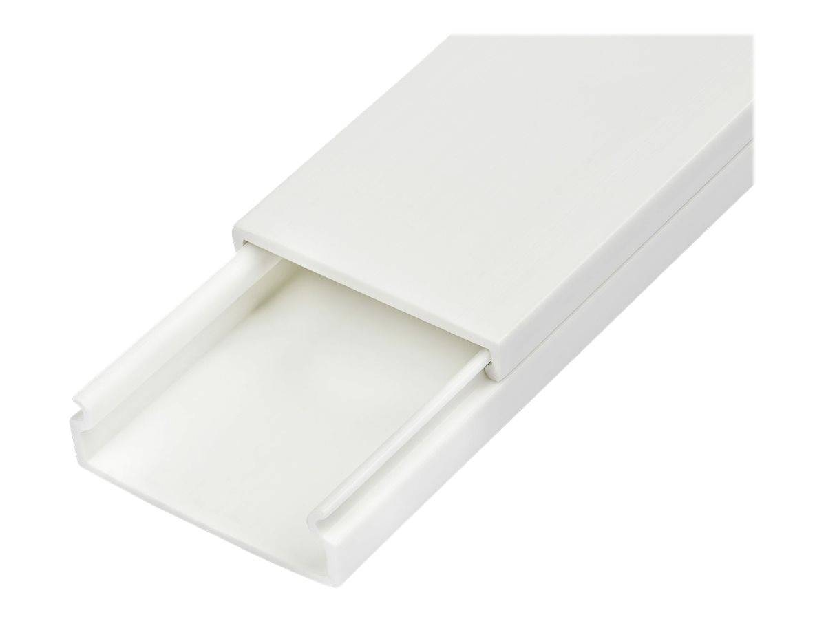 StarTech.com Solid Cable Management Raceway with Adhesive Tape & Cover, 1-1/4"(32mm)W x 3/8"(11mm)H, 3ft(1m) length, PVC Network/Power Cord