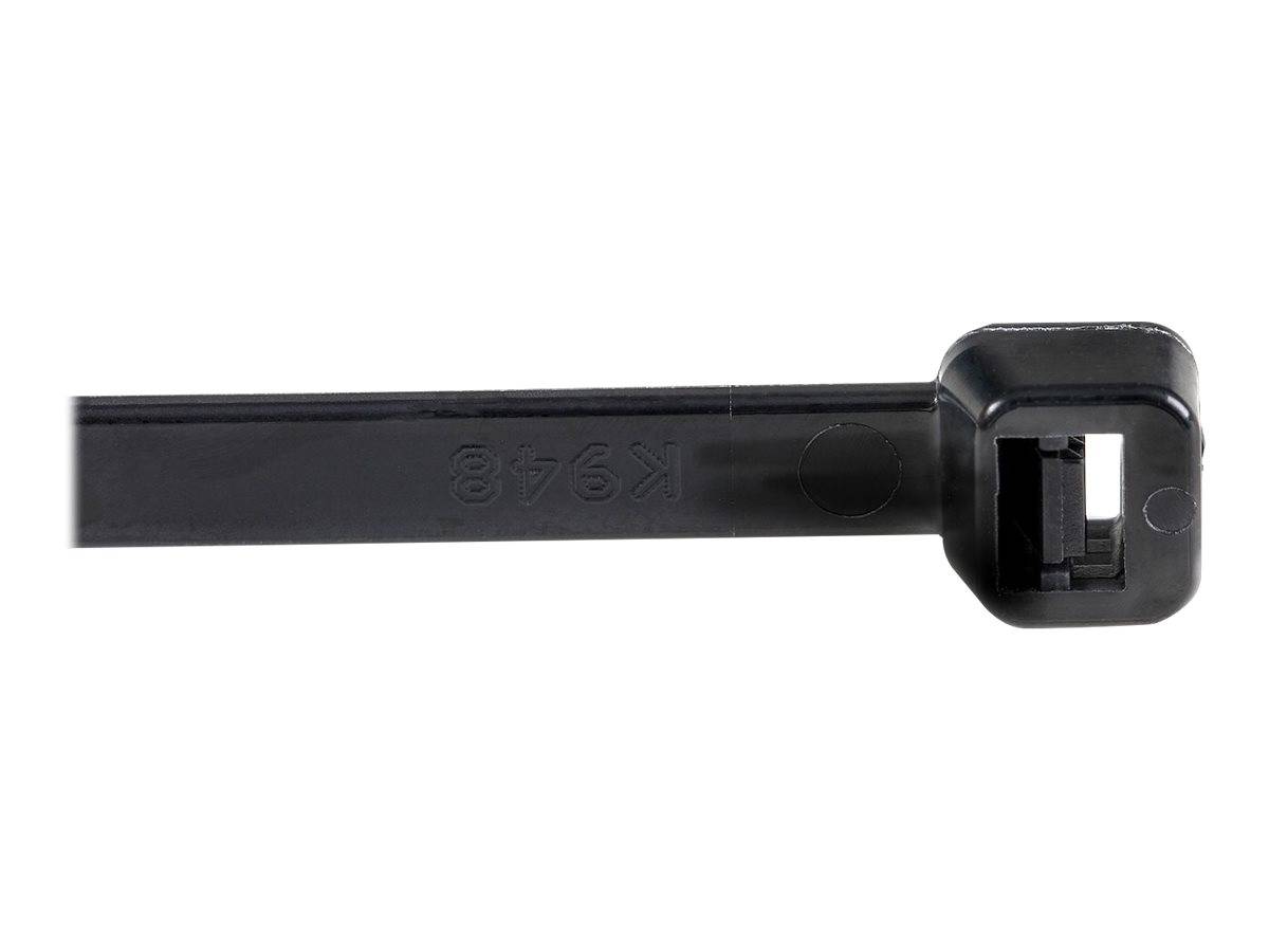 StarTech.com 10""(25cm) Cable Ties, 1/8""(4mm) wide, 2-5/8""(68mm) Bundle Diameter, 50lb(22kg) Tensile Strength, Nylon