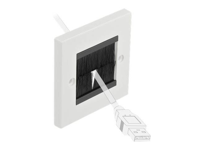 DeLOCK Cable Management Cover 86 x 86 mm with black Brush Strips