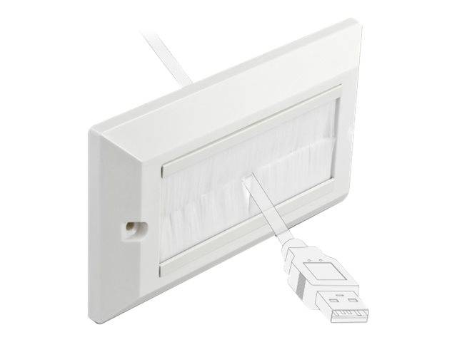 DeLOCK Cable Management Cover 146 x 86 mm with white Brush Strips