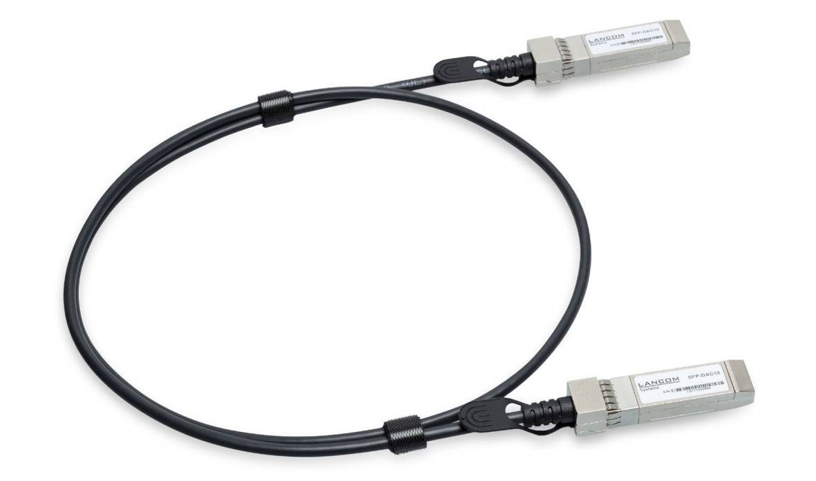 Lancom Systems SFP-DAC25-1m, 1 m, SFP28, SFP28, Männlich/Männlich, Schwarz, Stahl, 25 Gbit/s