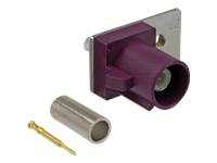 Delock FAKRA D plug spring pin for crimping 1 prepunched hole - Modulares Facepl