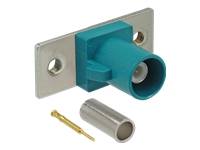 Delock FAKRA Z plug spring pin for crimping 2 prepunched holes - Modulares Facep