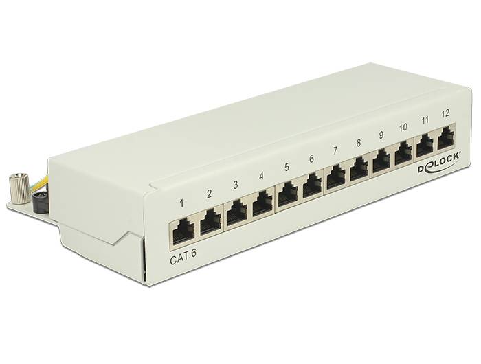 DeLOCK - Patch Panel - RJ-45 X 12 - Hellgrau