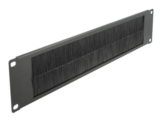DeLOCK Cable Management Brush Strip - Kabelführungspanel mit Bürste - Schwarz - 2U - 48.3 cm (19")