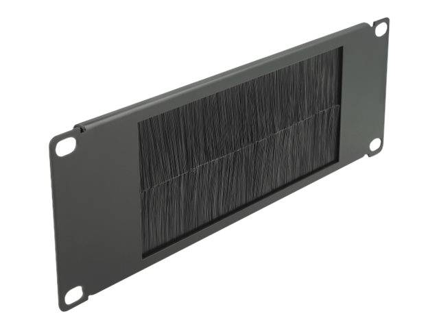 DeLOCK Cable Management Brush Strip - Kabelführungspanel mit Bürste - Schwarz - 2U - 25.4 cm (10")