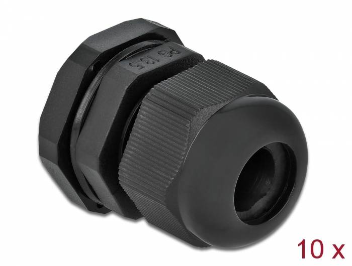 DeLOCK PG13.5 - Kabelverschraubung - Schwarz (Packung mit 10)
