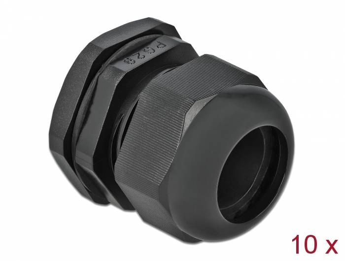 DeLOCK PG29 - Kabelverschraubung - Schwarz (Packung mit 10)