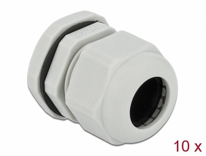 DeLOCK PG21 - Kabelverschraubung - Grau (Packung mit 10)