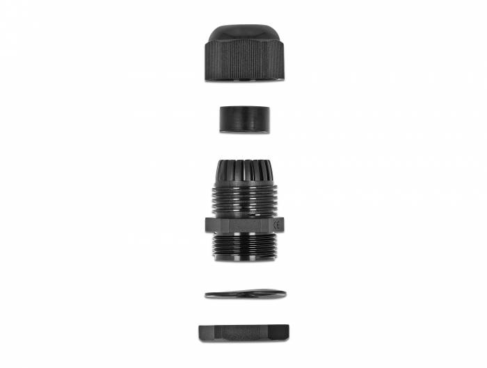 DeLOCK PG7 - Kabelverschraubung - Schwarz (Packung mit 10)
