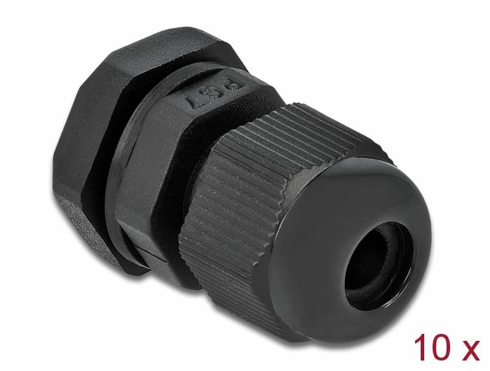 DeLOCK PG7 - Kabelverschraubung - Schwarz (Packung mit 10)
