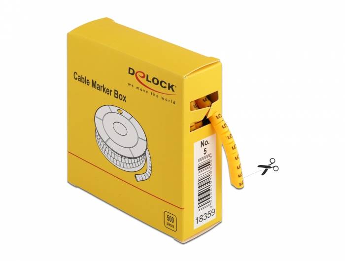 DeLOCK Cable Marker Box, No. 5 - Leitungs- / Kabel-Marker (vorgedruckt)