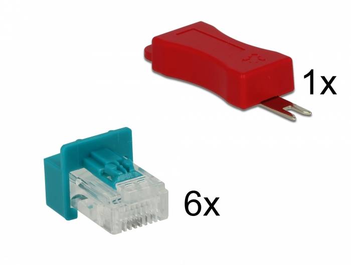 Delock - LAN-Kabel Sicherheitsschloss-Set (Packung mit 6)