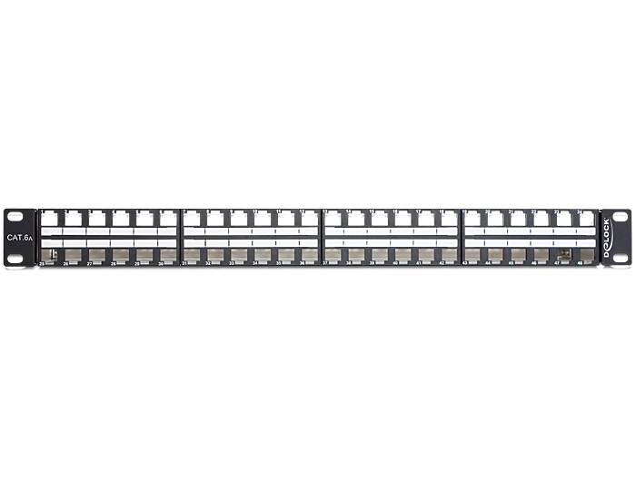 DeLOCK Keystone Patch Panel - Patch Panel - Schwarz - 1U - 48.3 cm (19")