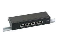 EFB Mini-Patchpanel STP 8xRJ45 Cat.6A,10" 1HE,schwarz
