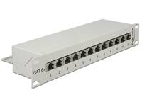 DeLOCK - Patch Panel - RJ-45 X 12 - Hellgrau, RAL 7035 - 1U - 25.4 cm (10")