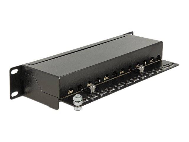 DeLOCK - Patch Panel - RJ-45 X 12 - Jet Black, RAL 9005 - 1U - 25.4 cm (10")