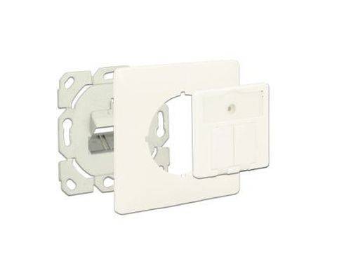 DeLOCK Keystone Anschlussdose, 2-fach, kompakt, unbestückt, reinweiß RAL 9010