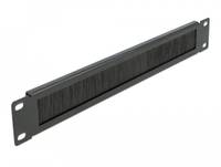 Delock Cable Management Brush Strip - Kabelmanagementblende mit Bürste - Schwarz - 1U - 48.3 cm (19")