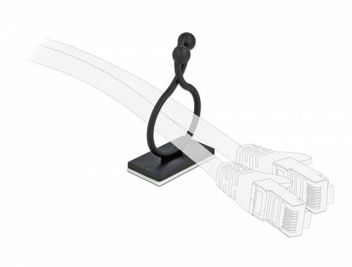 DeLOCK - Kabelklammer - Schwarz (Packung mit