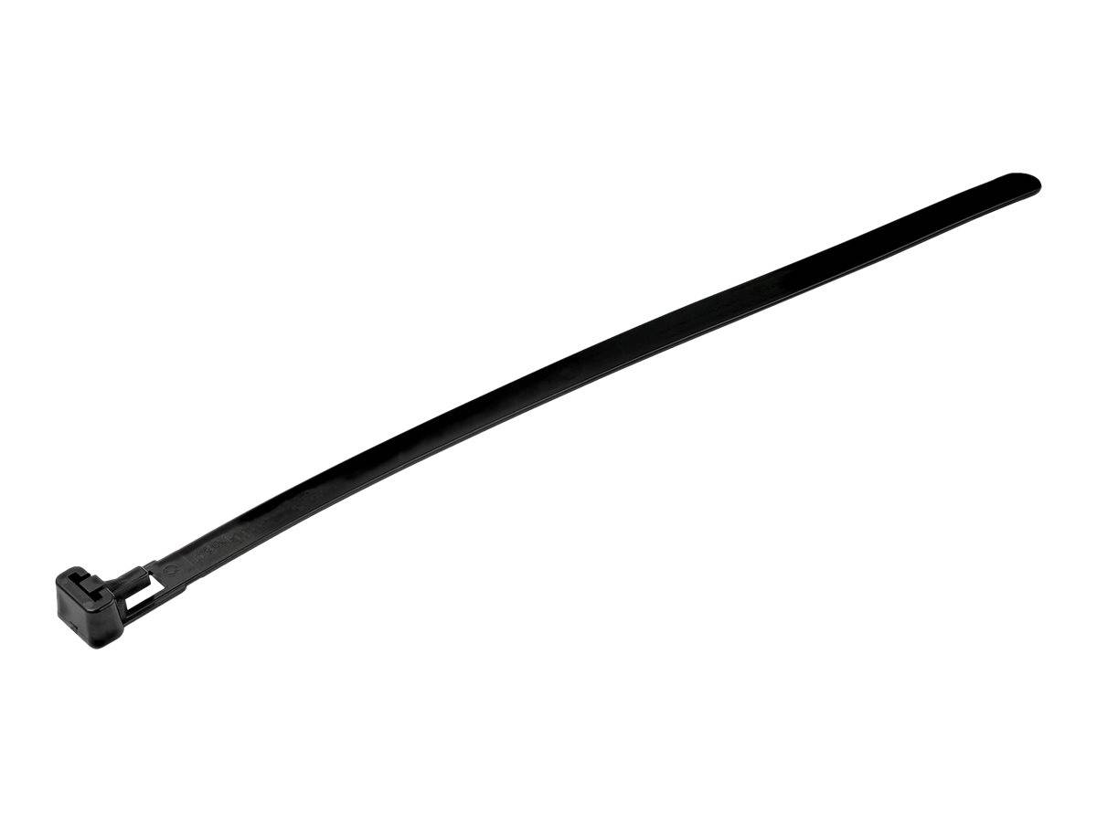 StarTech.com 20cm(8"") Reusable Cable Ties, 7mm(1/4"") wide, 50mm(1-7/8"") Bundle Dia. 22kg(50lb) Tensile Strength, Releasa