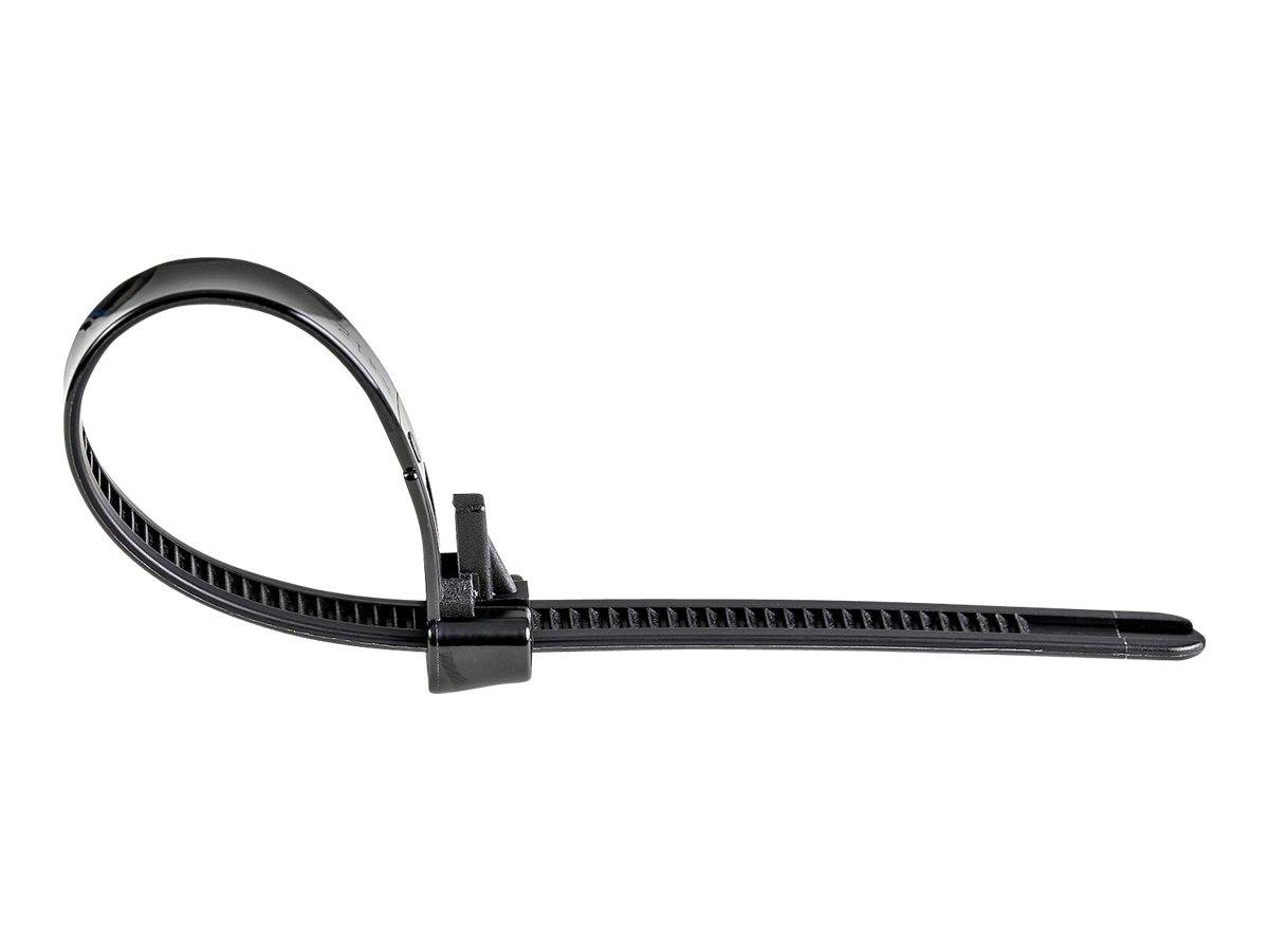StarTech.com 20cm(8"") Reusable Cable Ties, 7mm(1/4"") wide, 50mm(1-7/8"") Bundle Dia. 22kg(50lb) Tensile Strength, Releasa