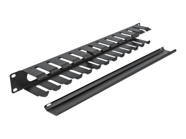 Delock - Kabelführungsplatte für Schaltschrank - Schwarz - 1U - 48.3 cm (19"")