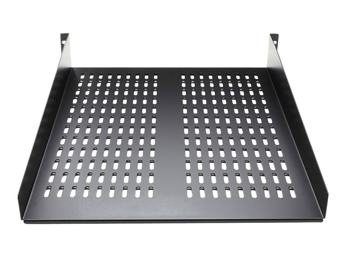 StarTech.com 2 HE 19 Fest montierbarer Fachboden für Server Rack/ Schrank bis 22 Kg - Belüfteter Fachboden für Serverschrank 55cm Tief - Rack - Reg