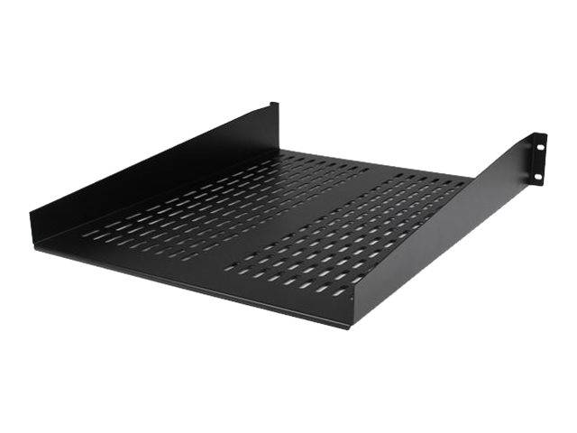 StarTech.com 2 HE 19 Fest montierbarer Fachboden für Server Rack/ Schrank bis 22 Kg - Belüfteter Fachboden für Serverschrank 55cm Tief - Rack - Reg