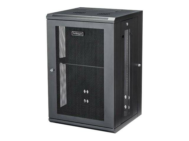 StarTech.com 18U 19"" Wall Mount Network Cabinet, 16"" Deep Hinged Locking IT Network Switch Depth Enclosure, Assembled Ve