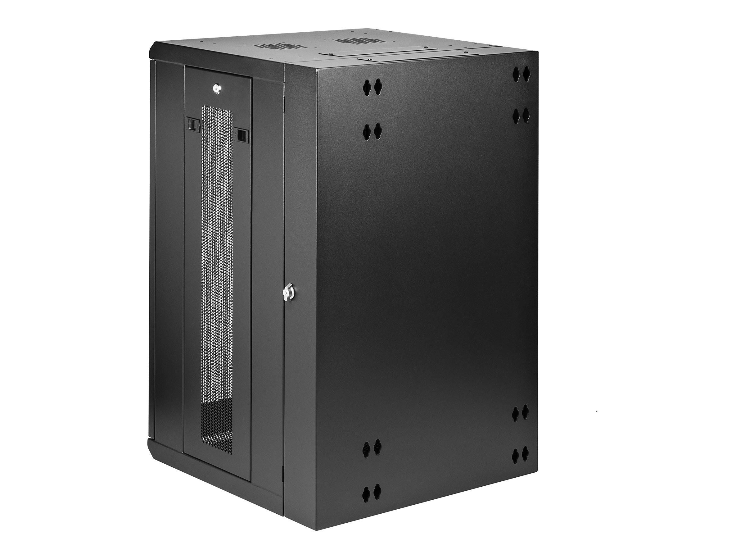 StarTech.com 18U 19"" Wall Mount Network Cabinet, 16"" Deep Hinged Locking IT Network Switch Depth Enclosure, Assembled Ve