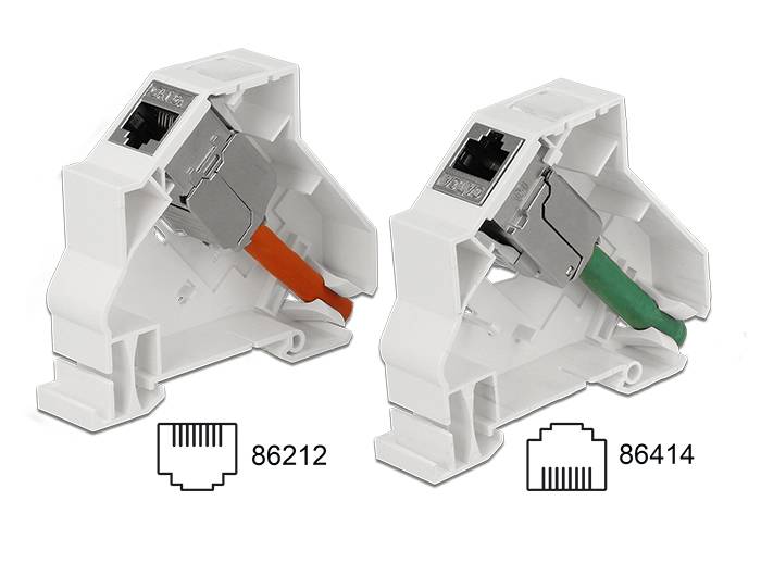 DeLOCK - Modularer Einsatz für DIN-Schiene-Halterung