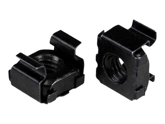 StarTech.com M6 Käfigmuttern - 100er Pack - Schwarz - M6 Muttern für Server Racks und Serverschränke - Käfigmuttern - Sc