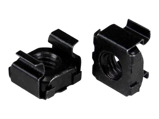 StarTech.com M6 Käfigmuttern - 100er Pack - Schwarz - M6 Muttern für Server Racks und Serverschränke - Käfigmuttern - Sc