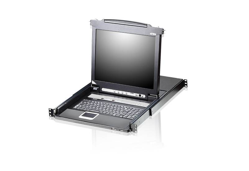 ATEN Slideaway CL5708M - KVM-Konsole mit KVM-Switch - 8 Anschlüsse - PS/2, USB - Englisch - 43.2 cm (17")