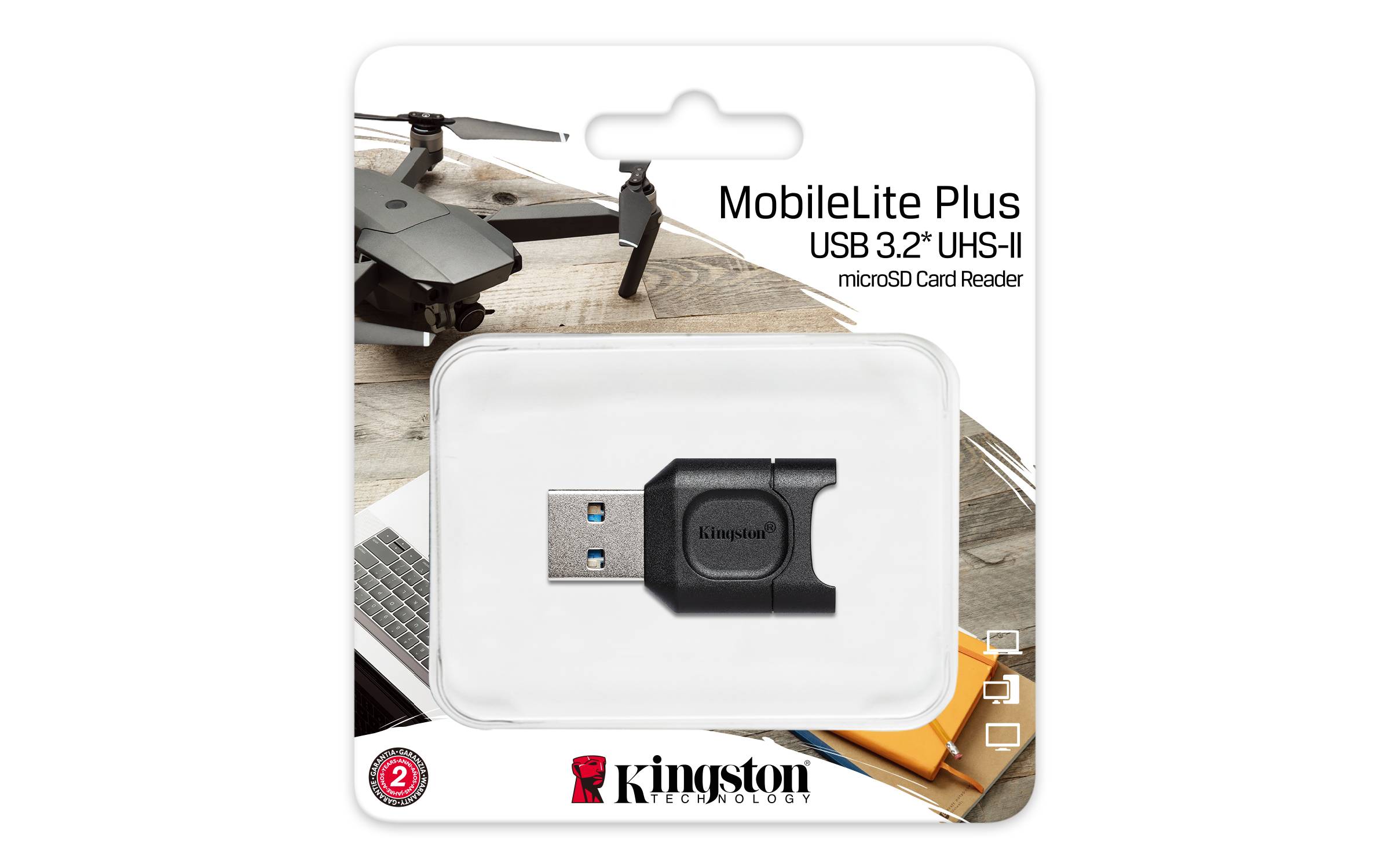 Kingston MobileLite Plus - Kartenleser (microSD, microSDHC, microSDHC UHS-I, microSDHC UHS-II, microSDXC, microSDXC UHS-