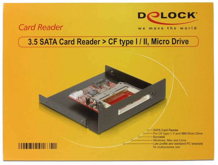 DeLOCK - Kartenleser - 8,9 cm (3,5 Zoll) (CF I, CF II, Microdrive)