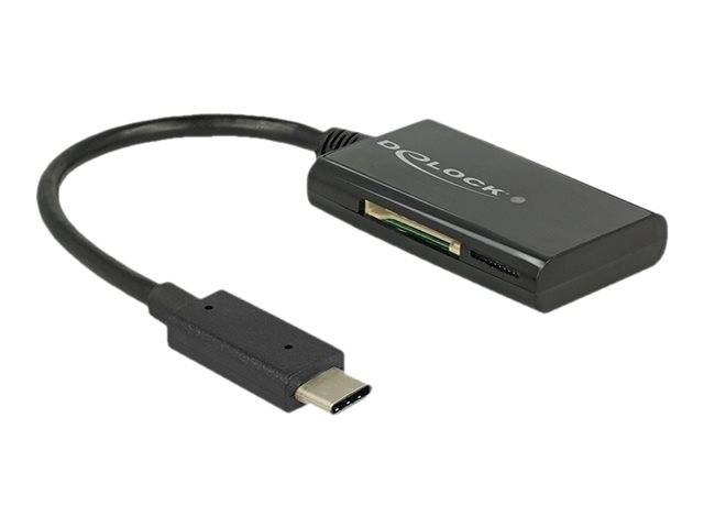 DeLOCK USB 3.1 Gen 1 Card Reader USB Type-C male 4 Slots - Kartenleser - All-in-one (MMC, SD, miniSD, RS-MMC, TransFlash