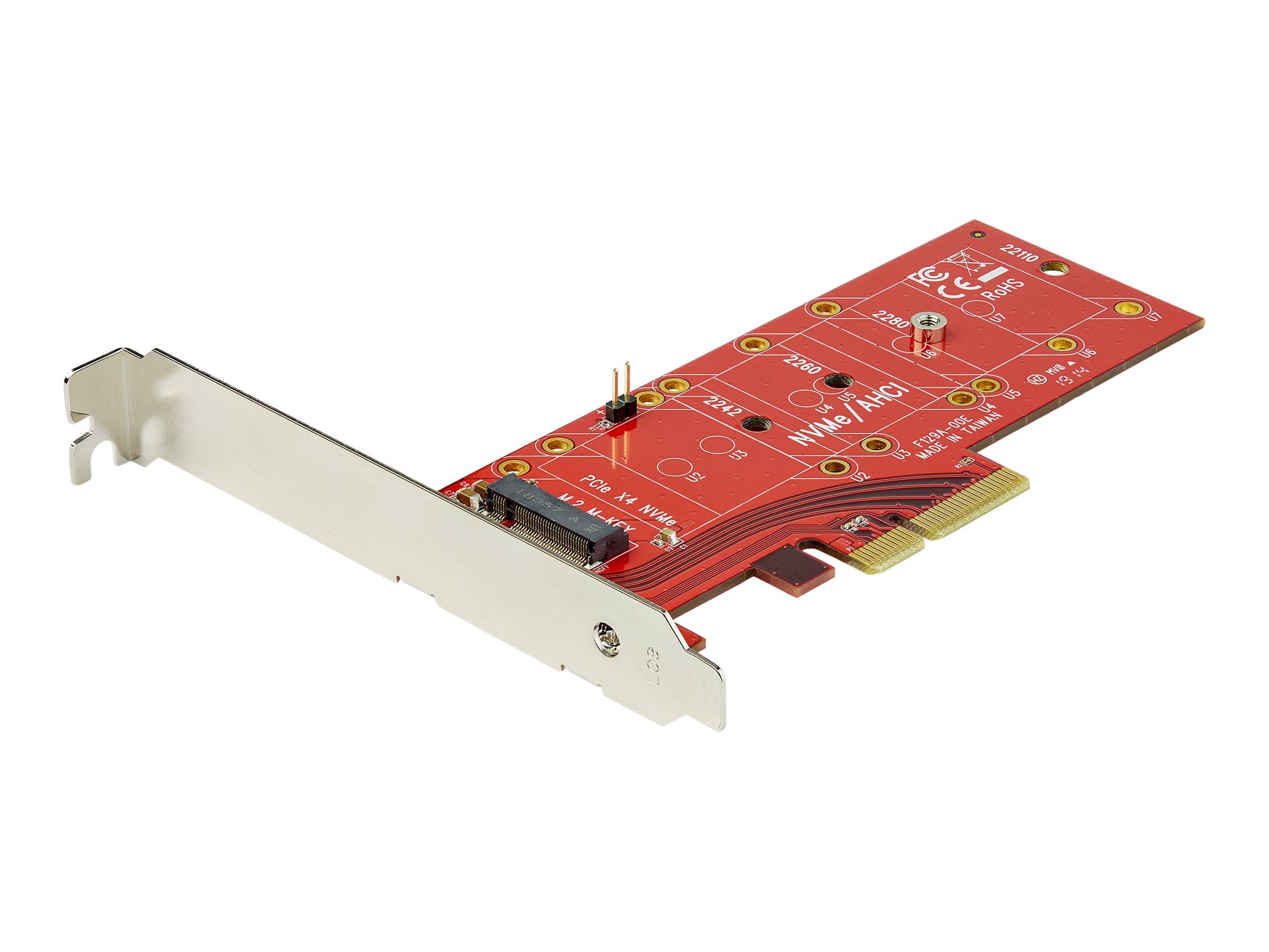 StarTech.com M2 PCIe SSD Adapter - x4 PCIe 3.0 NVMe / AHCI / NGFF / M-Key - Low Profile and Full Profile - SSD PCIe M.2