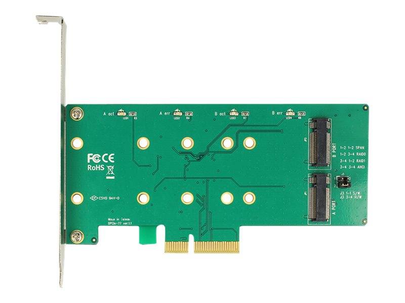 DeLOCK PCI Express Card > 2 x internal M.2 Key B with RAID