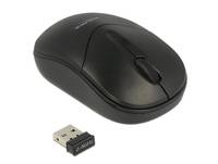 DeLOCK - Maus - rechts- und linkshändig - optisch - 3 Tasten - kabellos - 2.4 GHz - kabelloser Empfänger (USB)