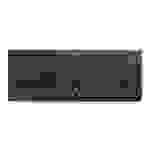 FUJITSU Keyboard KB955 USB GB english spritzwasser resistent 12 Hotkeys schwarz mit silberfarbenen Rand Rote LED Leitung 1,8m USB