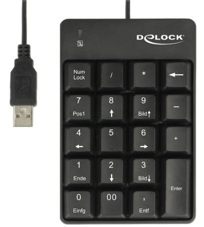 DeLOCK - Tastenfeld - USB - Schwarz - retail