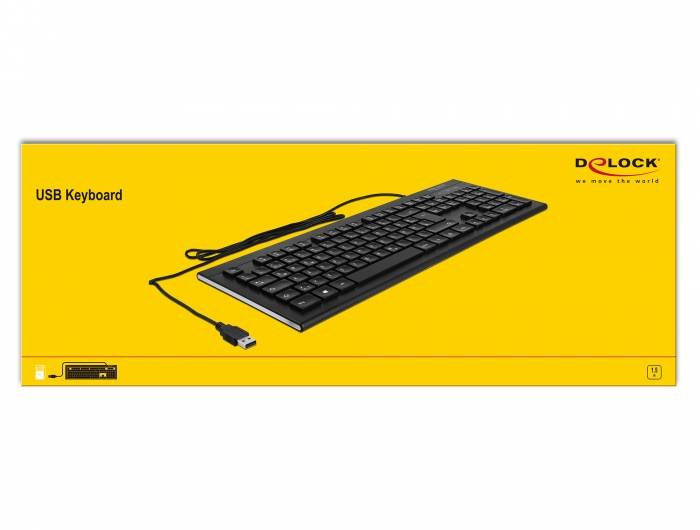 Delock - Tastatur - USB - QWERTZ - Deutsch - Schwarz